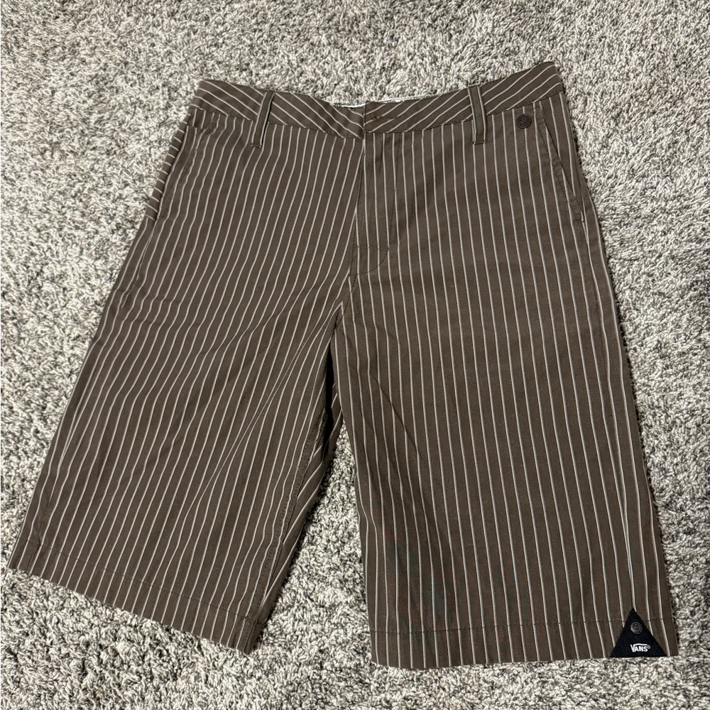 Vans Men's Brown Pinstripe Shorts